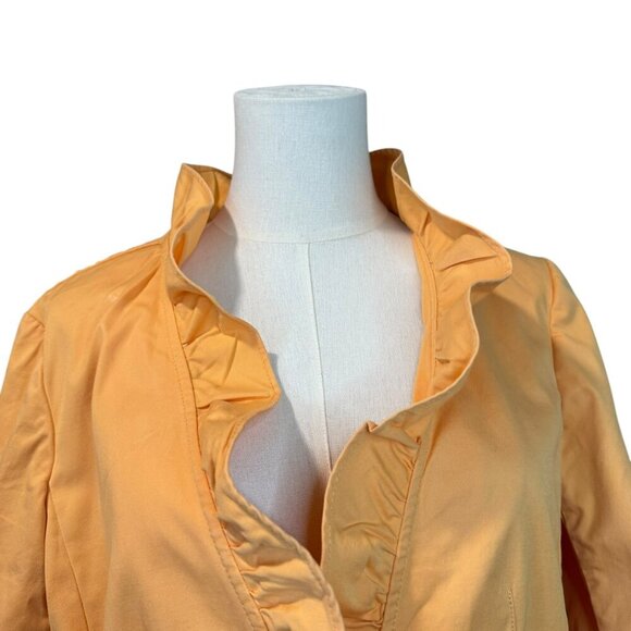 Talbots Orange petite ruffled edge jacket.  SIZE: 10P - Picture 4 of 8